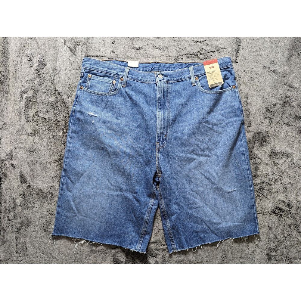 NWT Levi's 469 Loose Fit Jean Shorts Men's Size 42 Medium Wash Raw Hem
